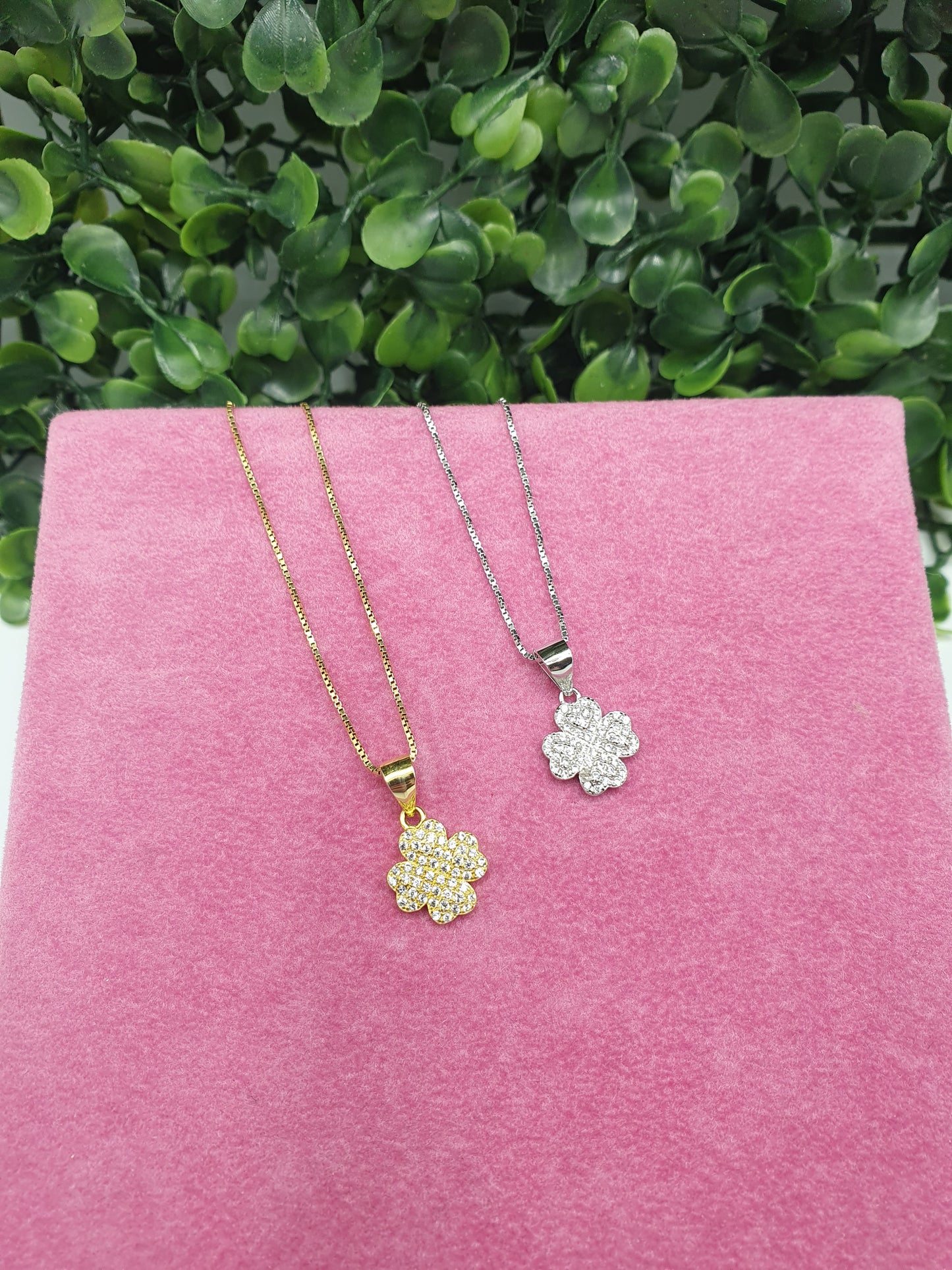 Collana Quadrifoglio Zirconato