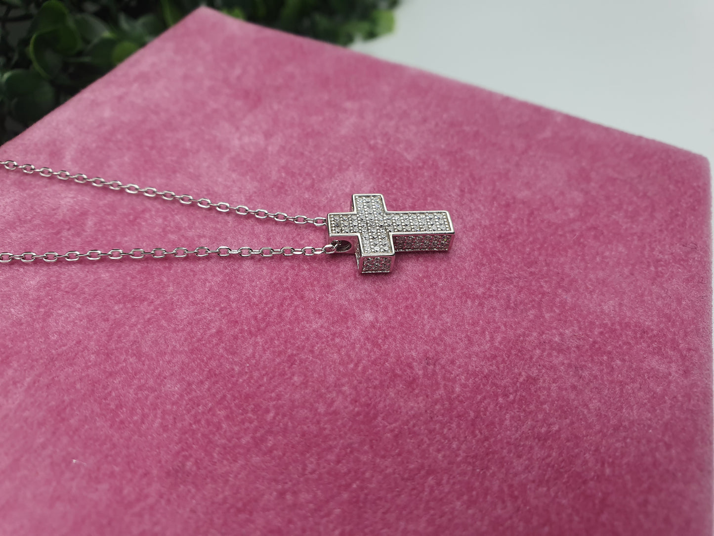 Collana Croce Full Pavè