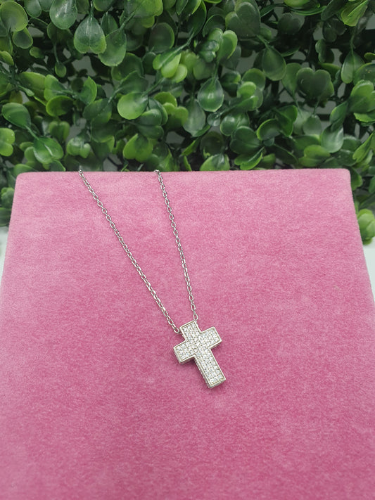 Collana Croce Full Pavè
