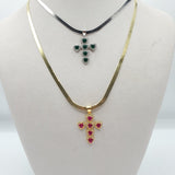 Collana Snake Con Croce Cuori