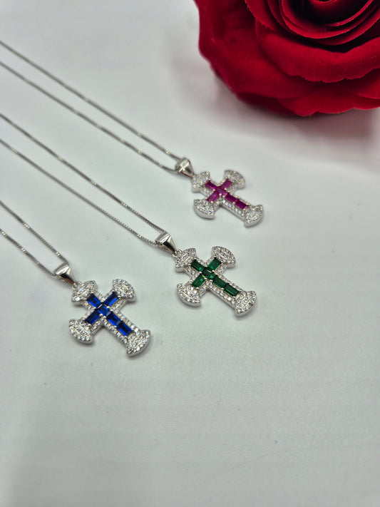 Collana Croce Baguette