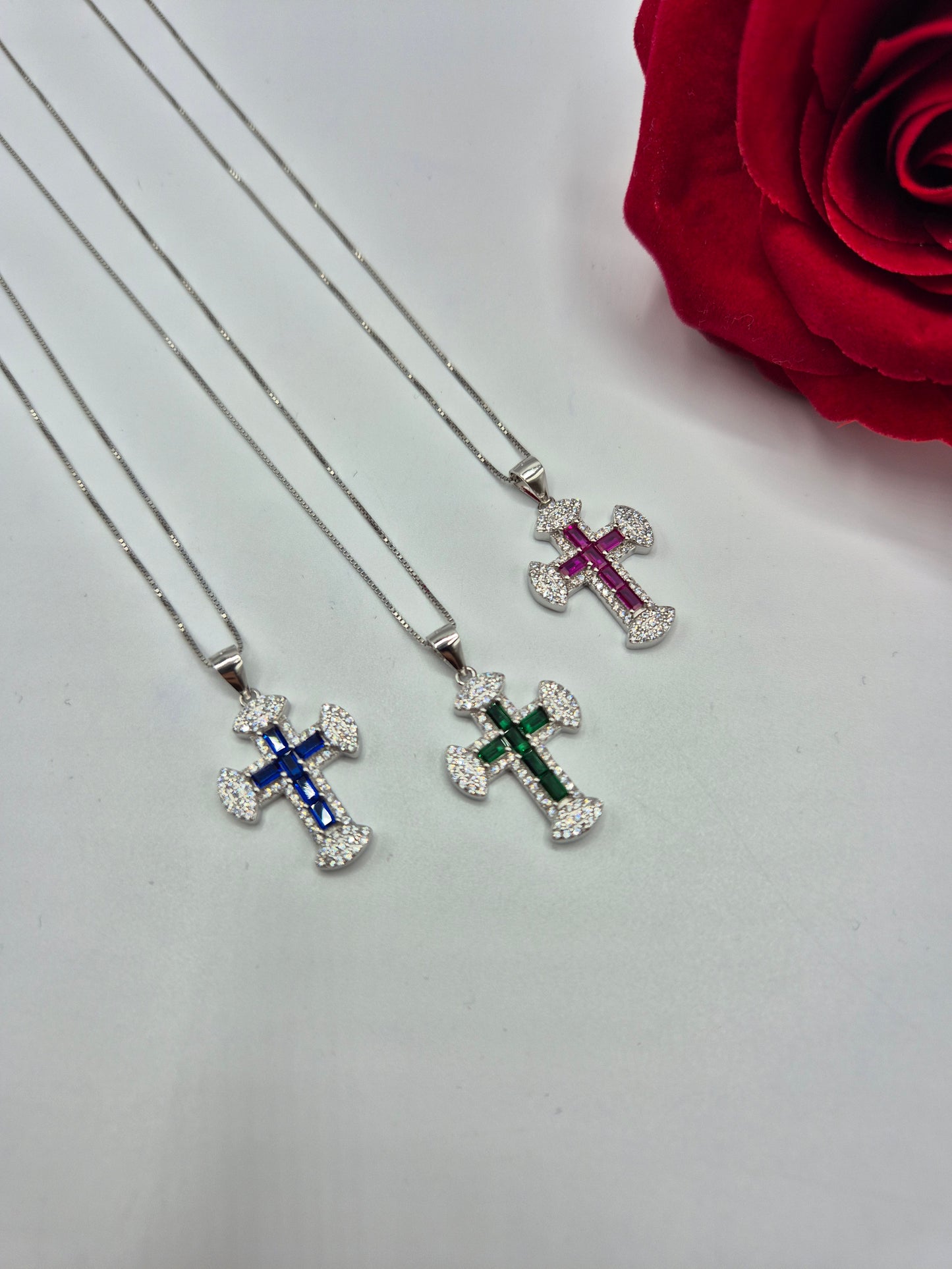 Collana Croce Baguette