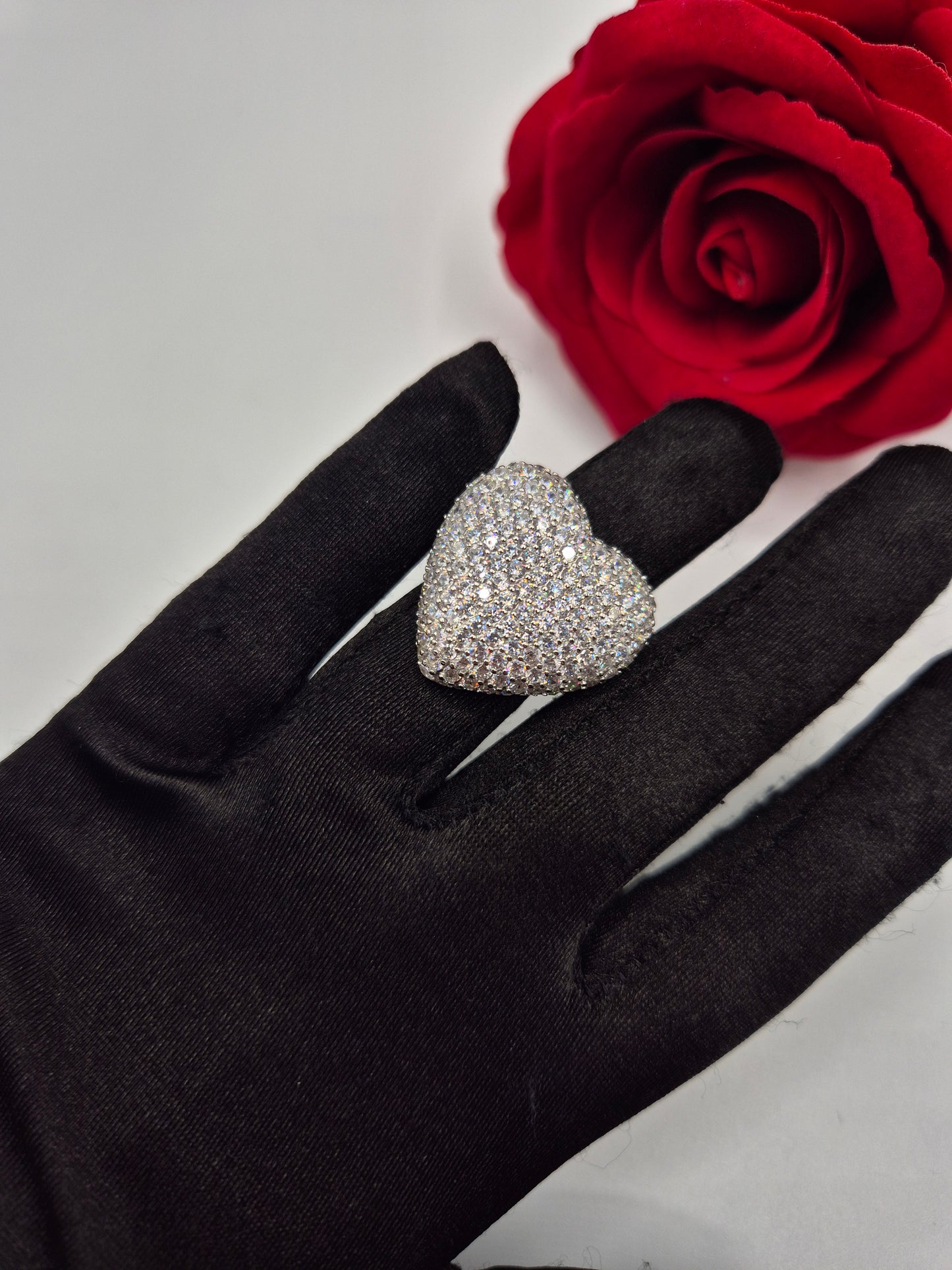 Anello Cuore Big Pavè