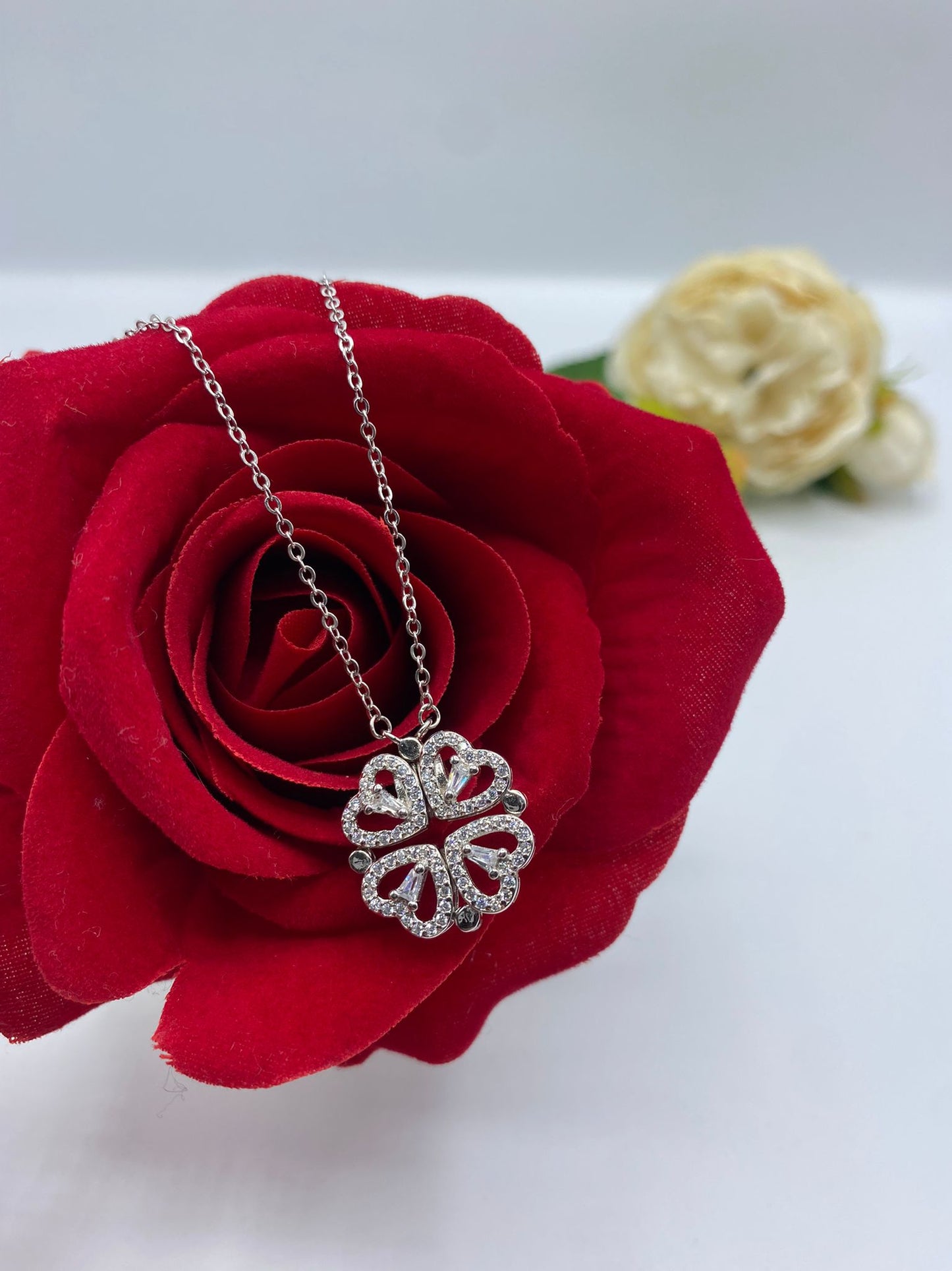 Collana Quadrifoglio Cuori