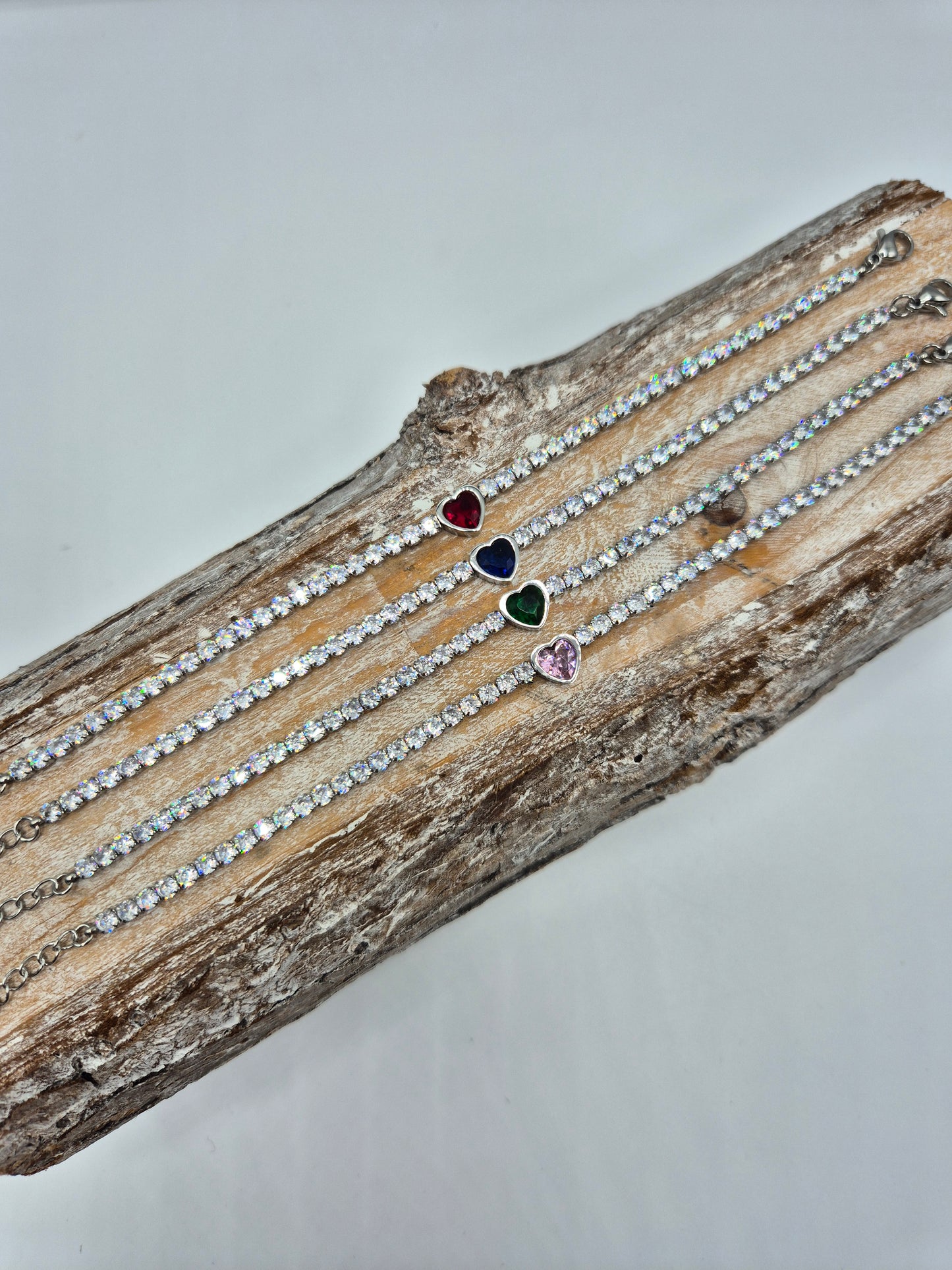 Bracciale Tennis Cuore Acciaio